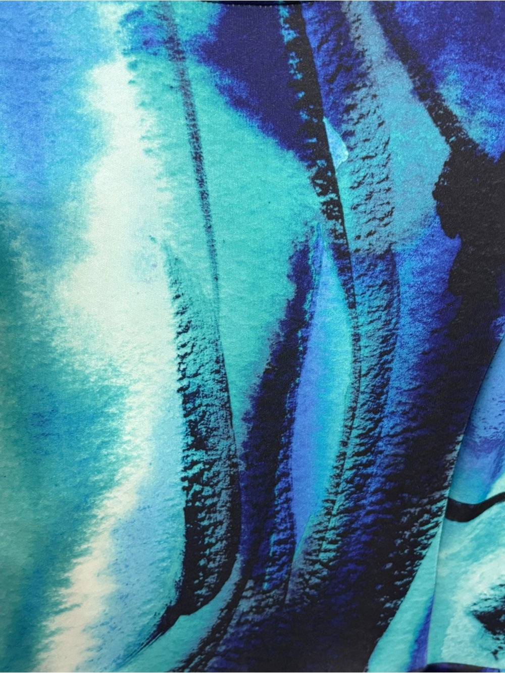 Apt. 9 Blue Watercolor Fit-and-Flare Scuba Knit Dress with Pockets - Picture 5 of 9